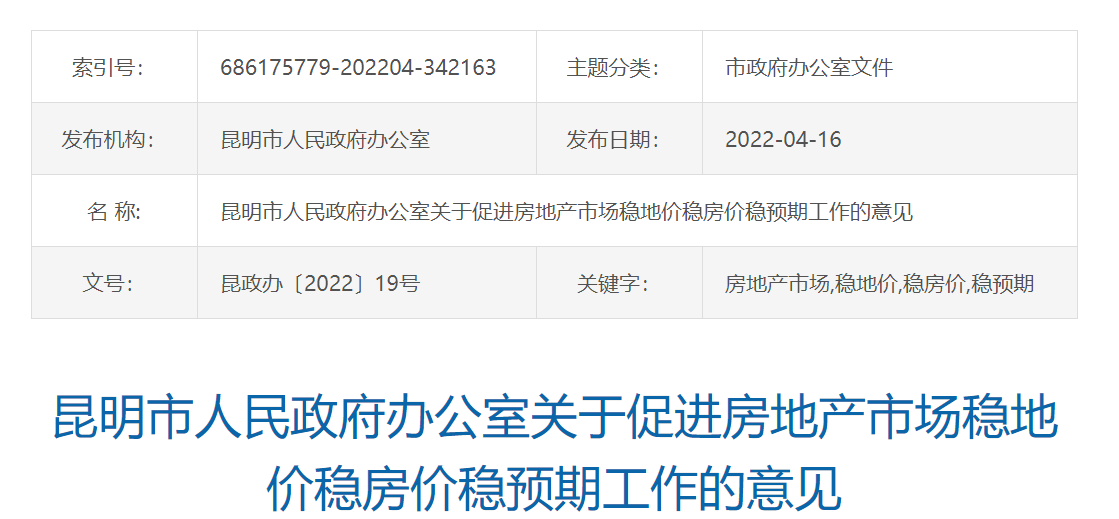 云南昆明：加快商业商务用房去化 纾解疫情期间房企困难